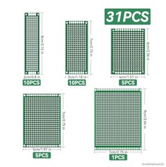 104pcs Double Sided PCB Board Kit Prototype Boards for DIY Soldering Electronic