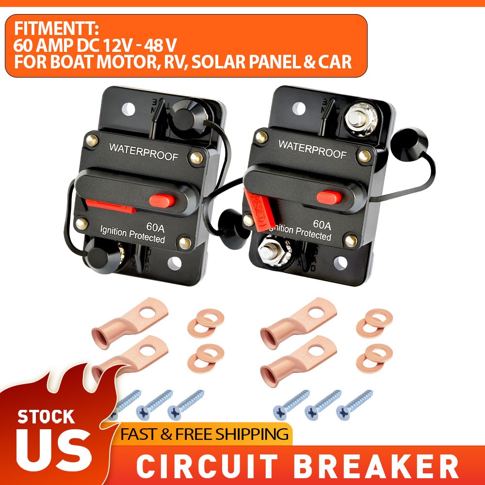 2PCS Fuse Holder 12V-48V RV Boat Trolling Motor Vehicle Power Safety Part