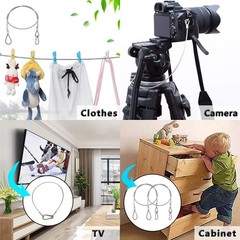 Stage Light Safety Cable Stainless Steel Security Wire Heavy Duty 5 Pieces USNew