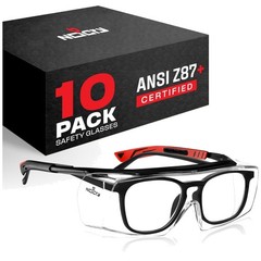 Nocry Safety Glasses Over Eyeglasses ANSI Z87 (10-pack)