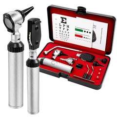 NEW ENT Opthalmoscope Ophthalmoscope Otoscope Nasal Diagnostic Set Kit + 3 BULB