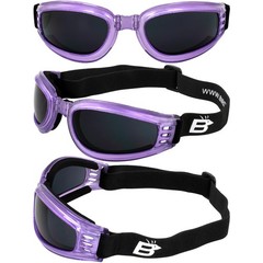 2 Birdz Eyewear Cardinal Purple Padded Goggles Super Dark + Clear Lenses