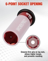 WORKPRO 1/2″ Drive Lug Nut Impact Duty Socket 21mm Deep Thin Wall Socket 6 Point