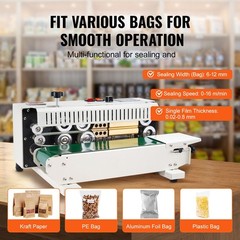 Continuous Bag Band Sealing Machine,0.24-0.47 in/6-12 mm Seal Width