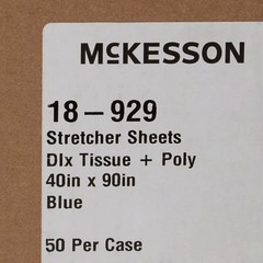 McKesson Stretcher Sheet Blue 40 Inches Wide X 90 Inches Long 18-929 50 per Case