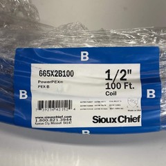 SIOUX CHIEF Powerpex Non-Barrier Pex-B Tubing Sz 1/2″ x 100 ft, Blue 665X2R100