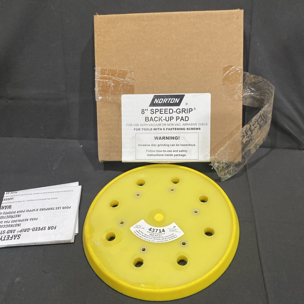 Norton 8″ Speed Grip – Back-up Pad – 43714 – 6 Fastening Screws Only – Abrasive