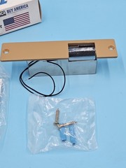 Trine #001 8-16VAC/4-6VDC Brass Electric Door Strike (A21115-2)JA LOC. FF-12