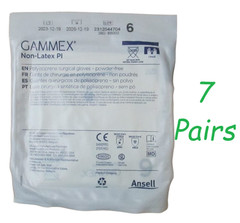 7 – Gammex Non-Latex PI Polyisoprene Powder-Free Surgical Glove Sz 6