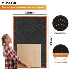 Large Moving Blankets 80 * 72in Heavy Duty Packing Blankets for Furniture Moving