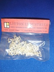 (100) USECO / LITTON – NAS-705 S2 SWAGE MOUNT DOUBLE TURRET TERMINALS – SILVER