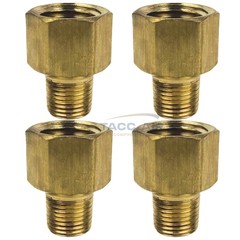 4 Pack Brass Reducer Adapter 1/4″ Female X 1/8″ Male NPT Pipe Reducing Fitting