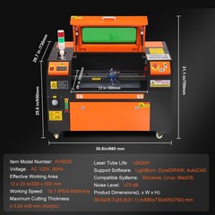 Uimoso 50W CO2 Laser Engraver and Cutter, 12 x 20 in, 19.7 IPS Speed Machine