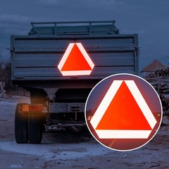 Aluminum Slow Moving Vehicle Triangle Warning Sign with Mounting Bracket 2 Pack