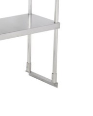 12″W x 48″D x 32″H Stainless Steel Double Deck Overshelf For Work Prep Tables