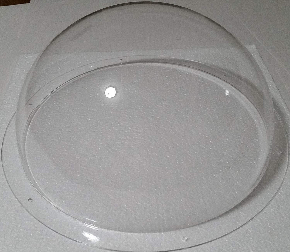 Acrylic Dome/Plastic Hemisphere – Clear – 12″ Diameter, 3/4″ Flange with Pre-Dri