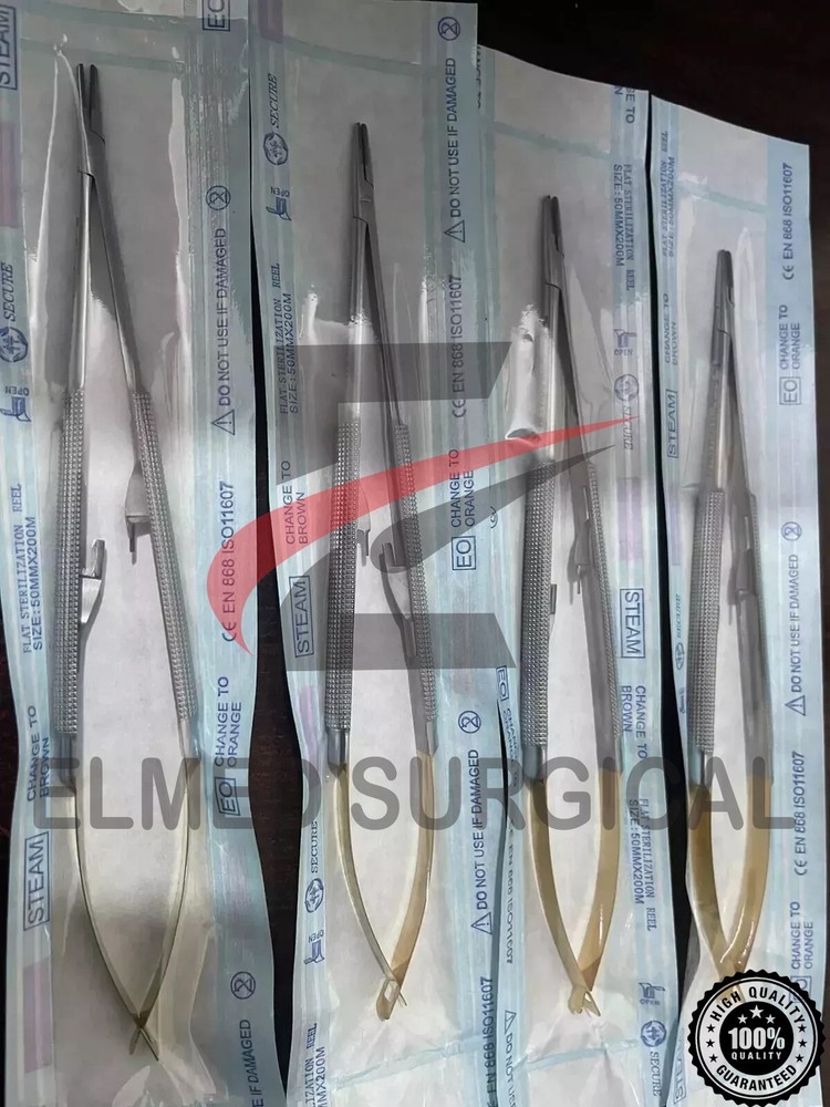 Lot of 4 HU FRIEDY Castroviejo straight Needle Holder 7, 18cm NH5024SiM
