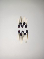 LOT OF 10* LED, FLV102, FAIRCHILD, Visible Lamp, RED Diffused, 50 mA, Gold Leads