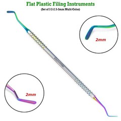 Set of 3 Dental Flat Plastic Filling Instruments Composite Multi Tip Restoration