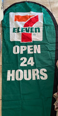 7-ELEVEN OPEN 24 HOURS BOTH SIDE PRINTED 12FT. Feather Banner – FLAG ONLY