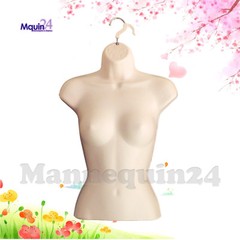 FEMALE MANNEQUIN FORM & HANGER, BODY TORSO DISPLAY WOMEN DRESS SHIRT – FLESH