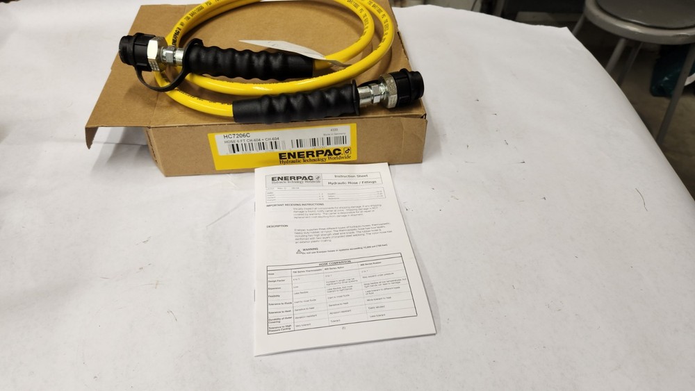 NEW Enerpac HC7206C 6′ Thermo Plastic 10K Pressure Hydraulic Hose Ch-604 Ends