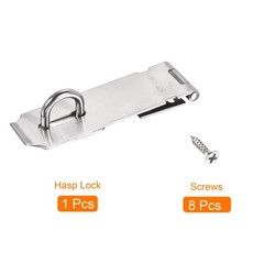 5″ Stainless Steel Thick Door Latch Hasp Lock Padlock Clasp with Screws Silver