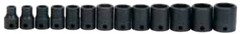 13pc 1/4 – 1″,3/8″ Drive 6Point Impact Shallow Socket Set Clip Rail Williams USA