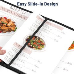 WeChef 8.5 x 11″/8.5 x 14″ Restaurant Menu Covers Book Style 6/8 View