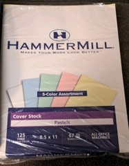 250 International Paper Hammermill 10-Color Card Stock Assortment 65 Lb 8.5 x 11