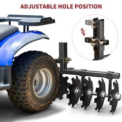 32″ Cut Width Disc Plow Harrow With 2″ Receiver Hitch Mount for ATVs /UTVs Heavy