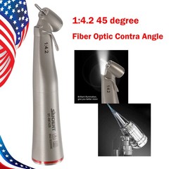 Dental Optic Fiber LED 1:4.2 Increasing Handpiece 45°Angle Head External Channel