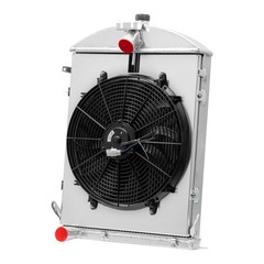 3 Core Aluminum Radiator w/ Shroud Fan for 1930-1931 Ford Model AA 3.3L