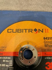 3M Cubitron II Grinding Wheel 7″ X1/4″X 7/8 Black 64315-Q Precision