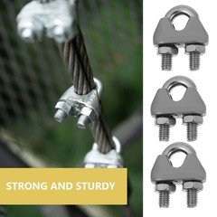 10 Pcs Stainless Steel Cable Clips Wire Rope Fastening Clamps Rigging