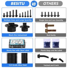 M6-M10 Metric Flange Bolt Assortment – 280 Pieces for Automotive & DIY Projects