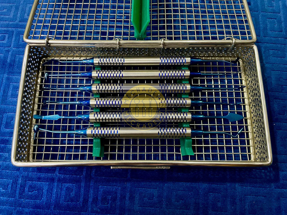 Dental Composite Filling Instruments Blue Titanium Coated Restorative Set – 6Pcs