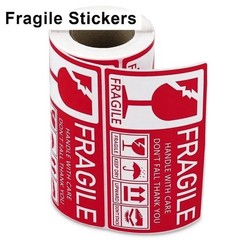 Fragile Stickers 1 Roll 250 Labels 2.76″ x 5.12″ Strong Adhesive Warning Labels