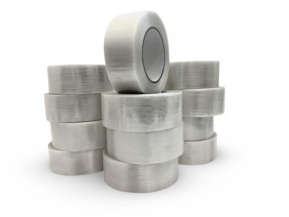 Foghorn Construction 12 Rolls of 2 Inch x 60 Yard, Filament Strapping Tape, Heav