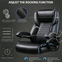 500lbs Heavy Duty big and tall leather office Chair Ergonomic executive wide 500