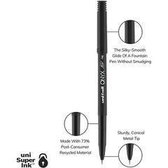 2x Uni-Ball Onyx Rollerball Pen 72 Pack Black Ink Matte Black Barrel Bulk New