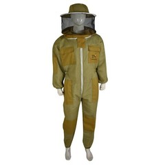BEEKEEPING VENTILATED 3 LAYER MESH ULTRA WITH ROUND HOOD IN KHAKi FULL SUIT