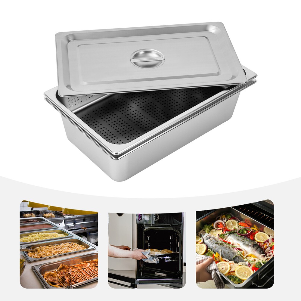 3-Pack Full Size Hotel Pan Steam Table Pan Restaurant Dishes Food Warmer Tray