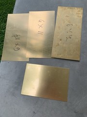.020” Sheet Brass, Satin Brass With Peel Coat, All 4 Pieces