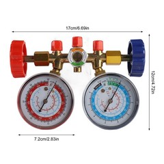 Manifold Gauge Set 3 Color Charging Hoses Large Celsius Display for Car AC HVAC