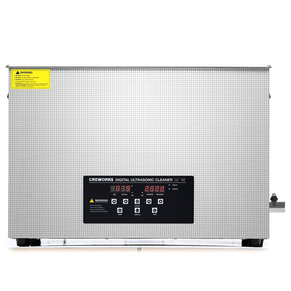 CREWORKS 30L Ultrasonic Cleaner with Degas Gentle Modes 600W Heater 30min Timer