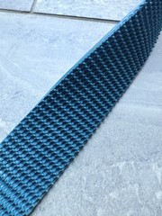 2″ x 54.3″ Supergrip Rough Top Conveyor Belt with V-Guide Tracking – Blue/Green