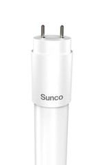 SuncoPRO T8 LED Tube, 4ft, Frosted, Bypass, Type B, 18W, Single/Double Ended