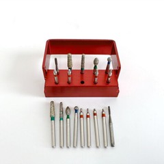 1Kit(9pcs) Dental Reverse Direction Fissure Drill Preparation Sliver Diamond Bur