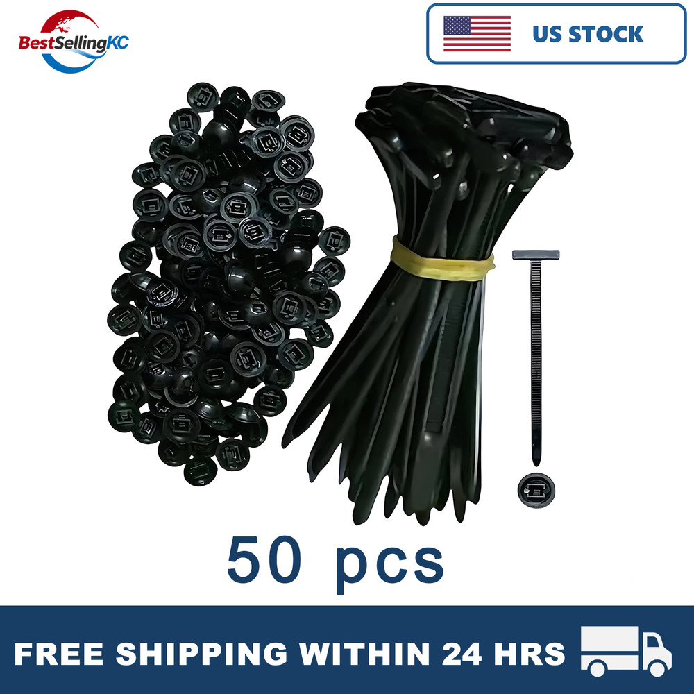 50PCS Nylon Cable Tie Buckle, Heavy Duty Self-Locking Zip Tie Holder